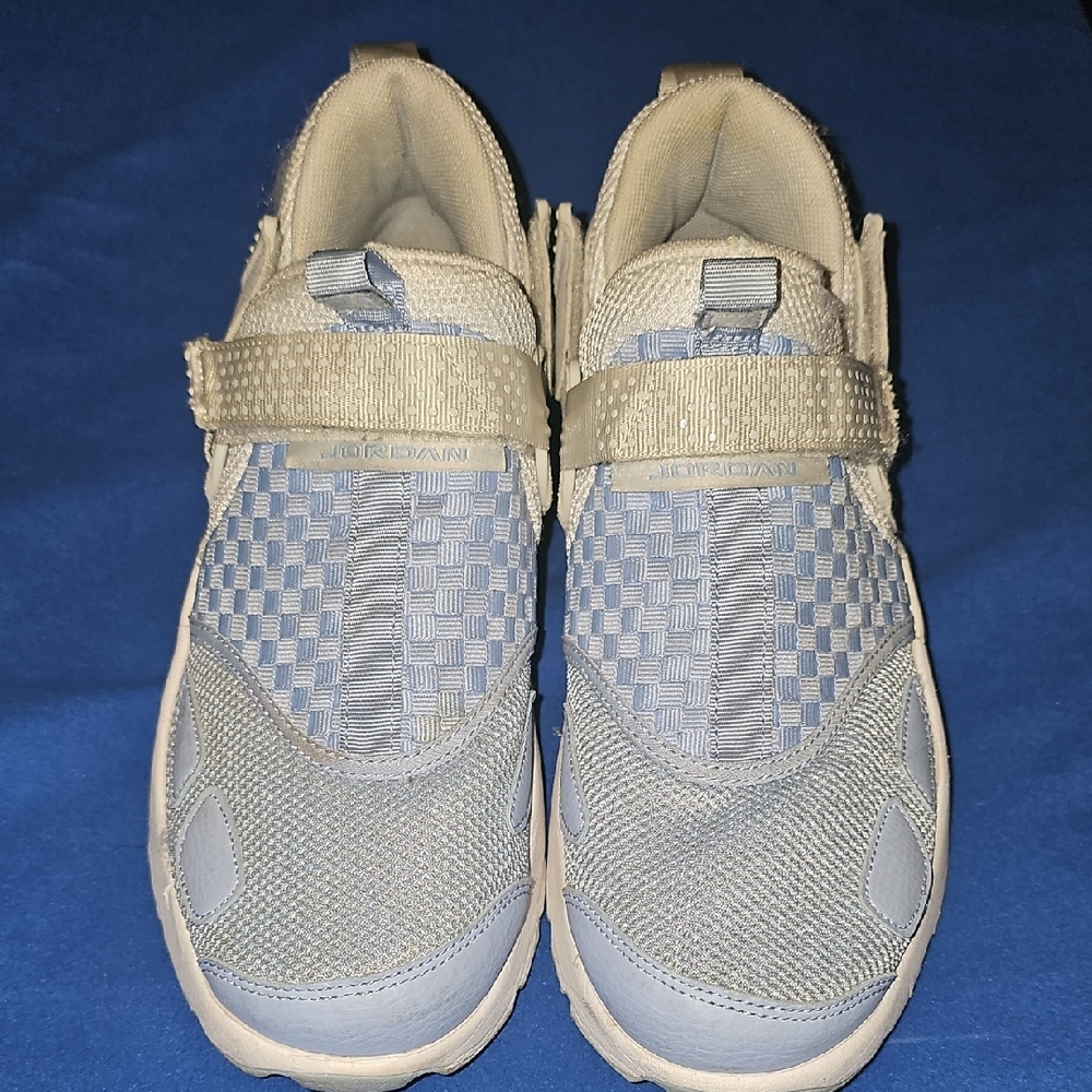 Jordan Blue Sneakers with Velcro Strap and Mesh Design